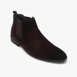 Suede Leather Chelsea Boots brown side profile