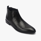 Box Calf Leather Chelsea Boot black side single