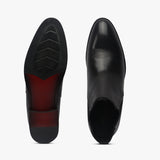 Box Calf Leather Chelsea Boot black top and sole