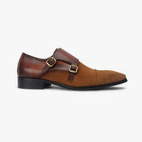 Double Buckle Monk Strap Suede side profile