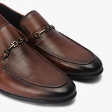 Sheep Leather Moccasins with Metal Bit cognac side angle zoom