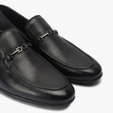 Sheep Leather Moccasins with Metal Bit black side angle zoom