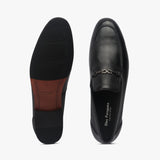 Sheep Leather Moccasins with Metal Bit black top and sole