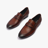 Braided Buckle Moccasins cognac opposite