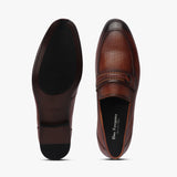 Braided Buckle Moccasins cognac top and sole