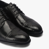 Croc Pattern Derbys black side angle zoom