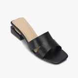 Snake Pattern Embellished Flat Mules black side single