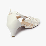 Strappy Kitten Heel Sandals white back