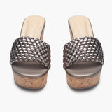 Braided Wedges metallic front