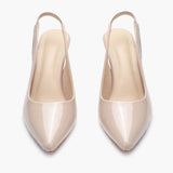 Slingback Patent Pumps beige front