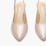 Slingback Patent Pumps beige front zoom