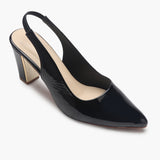 Slingback Patent Pumps black side single