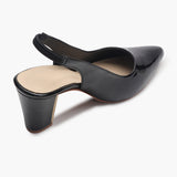 Slingback Patent Pumps black back