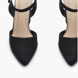 Suede Anklestrap Pumps black front zoom