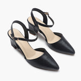 Snake Print Anklestrap Pumps black side angle