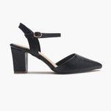 Snake Print Anklestrap Pumps black side profile