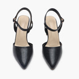 Snake Print Anklestrap Pumps black front