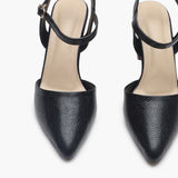 Snake Print Anklestrap Pumps black front zoom