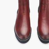 Combat Chelsea Boots maroon front zoom