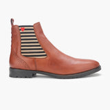 Formal Tan Boots side profile with heel