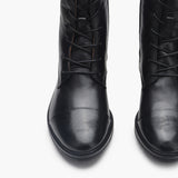 Combat Lace Up Zipper Boot black front zoom