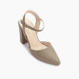 Classic AnkleStrap Pumps olive side single