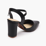 Classic AnkleStrap Pumps black back
