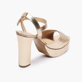 Bold Platform Sandals gold back angle