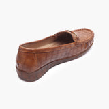 Metal Accented Wedge Heel Loafers rust back