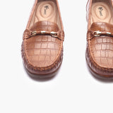 Metal Accented Wedge Heel Loafers