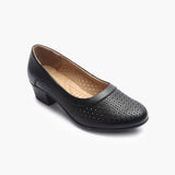 Intricate Perforated Heel Ballerinas black side single