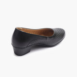 Intricate Perforated Heel Ballerinas black back