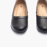 Intricate Perforated Heel Ballerinas black