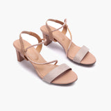 Strap Embellished Sandals light pink side angle