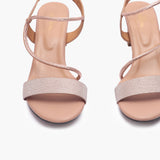 Strap Embellished Sandals light pink front zoom