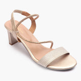 Strap Embellished Sandals gold side single