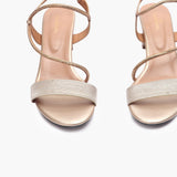 Strap Embellished Sandals gold front zoom