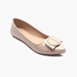 Patent Pointed Ballerinas beige side single