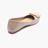 Patent Pointed Ballerinas beige back
