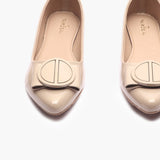 Patent Pointed Ballerinas beige front zoom