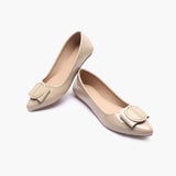 Patent Pointed Ballerinas beige