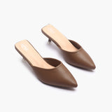 Sculptural Heel Mules beige side angle