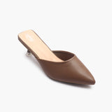 Sculptural Heel Mules beige side single