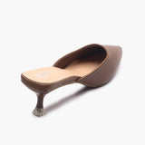 Sculptural Heel Mules beige back