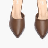 Sculptural Heel Mules beige front