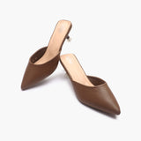 Sculptural Heel Mules beige