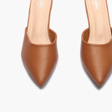 Sculptural Heel Mules tan front zoom