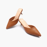 Sculptural Heel Mules tan