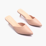 Sculptural Heel Mules light pink side angle