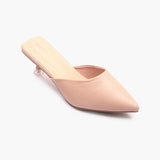 Sculptural Heel Mules light pink side single